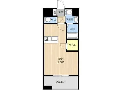 LIBTH高宮(ワンルーム/13階)の間取り写真