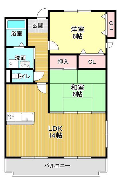 アンダンテ(2LDK/3階)の間取り写真