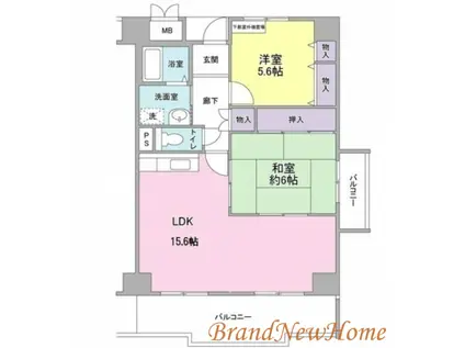 ポルト堺I(2LDK/12階)の間取り写真