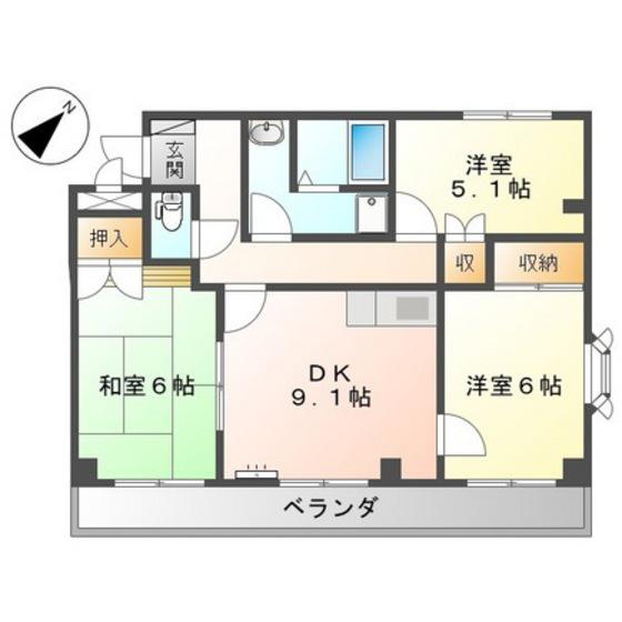 サンコーポ原本(3DK/2階)の間取り写真