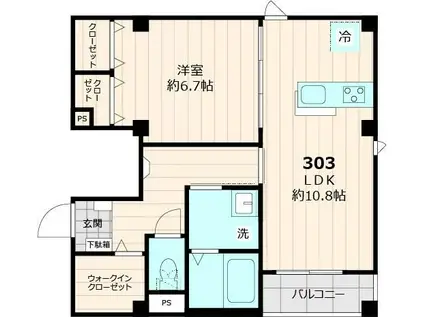 ケイ ハウス(1LDK/3階)の間取り写真