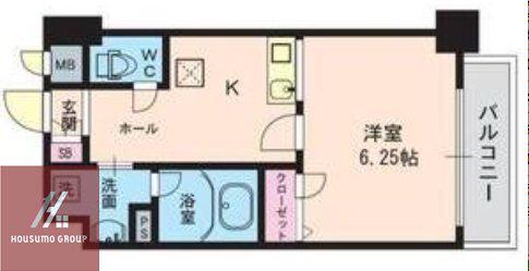 ジュネス関目高殿(1K/6階)の間取り写真