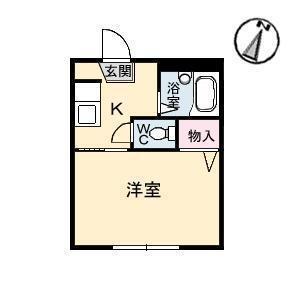 クレセント串山(1K/1階)の間取り写真