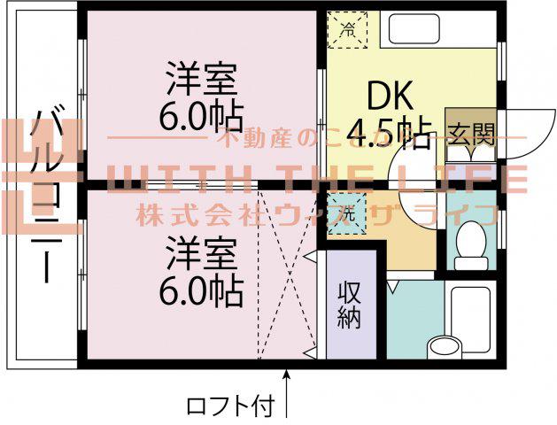 OLD COUNTRY(2DK/1階)の間取り写真
