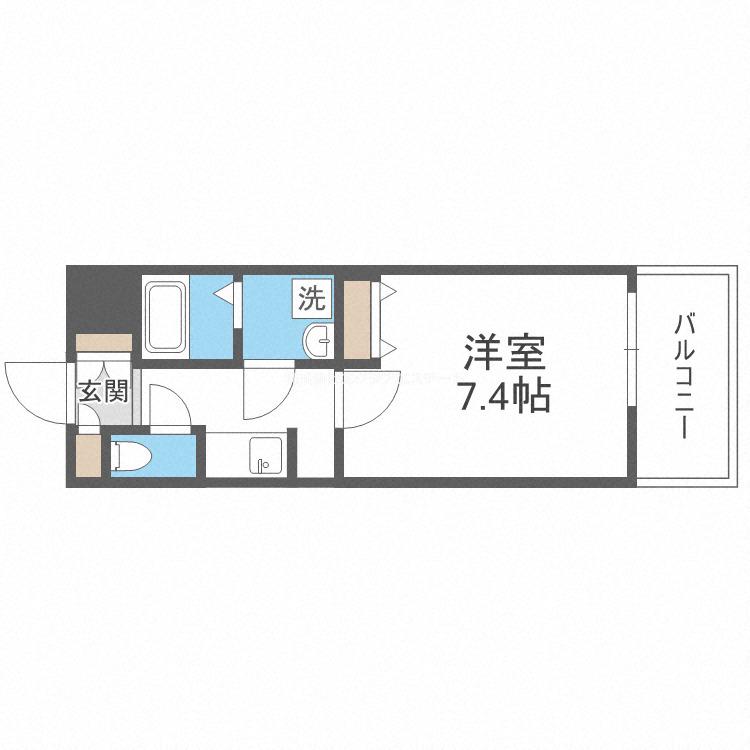 サムティ北梅田VESSEL(1K/6階)の間取り写真