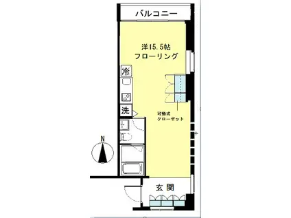 オーバルK(ワンルーム/2階)の間取り写真