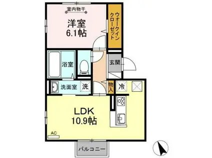 エバーハウス(1LDK/1階)の間取り写真