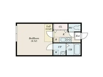 SERENDIP(1K/1階)の間取り写真