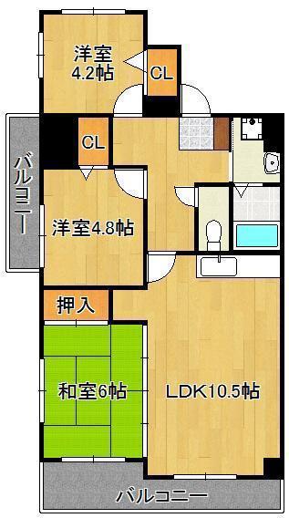 サンヒルズ八千代(3LDK/3階)の間取り写真
