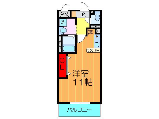 CASA REGGIA(ワンルーム/1階)の間取り写真