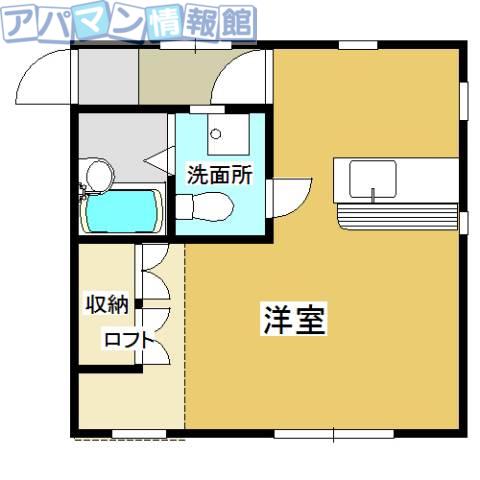 ハウスマイメロディ(ワンルーム/2階)の間取り写真