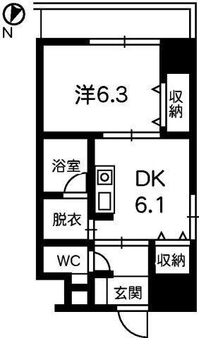 イ・メゾン麹屋(1DK/5階)の間取り写真