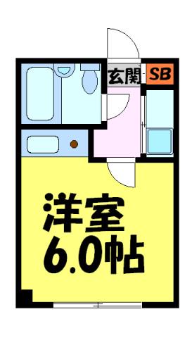ティアラ宝塚(ワンルーム/3階)の間取り写真