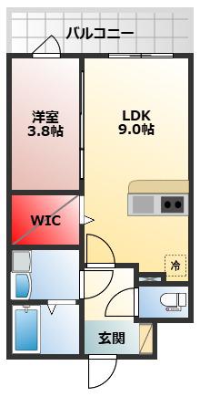 サザンクレスト高師浜(1LDK/3階)の間取り写真