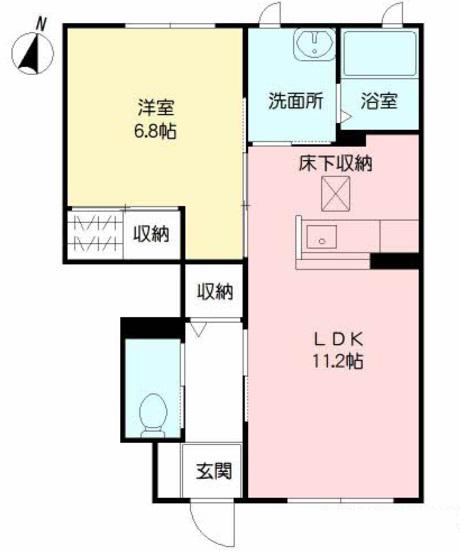 シャーメゾン羽須和(1LDK/1階)の間取り写真