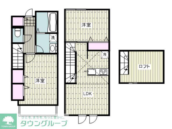 アプリーレ(2LDK/1階)の間取り写真