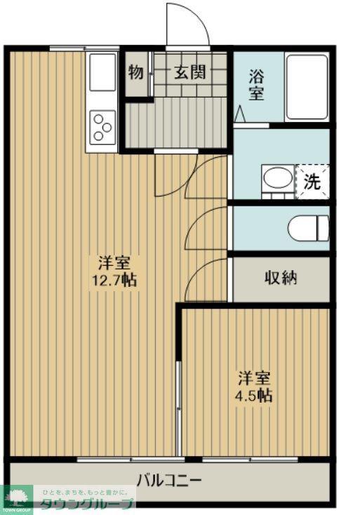 栄屋ビル(1LDK/4階)の間取り写真
