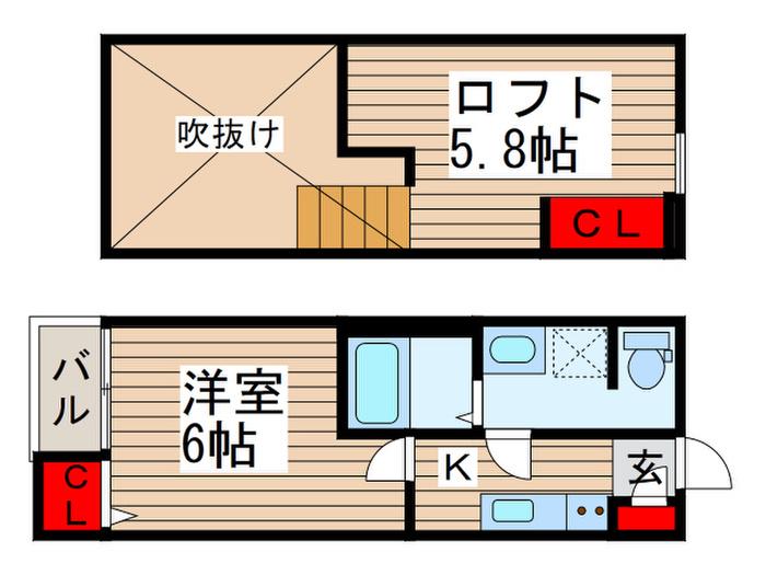 CASA VECCHIA II(1K/1階)の間取り写真