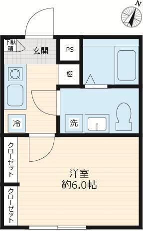 GLOWDIA(1K/2階)の間取り写真