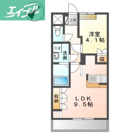 カーサ愛3番館(1LDK/1階)の間取り写真