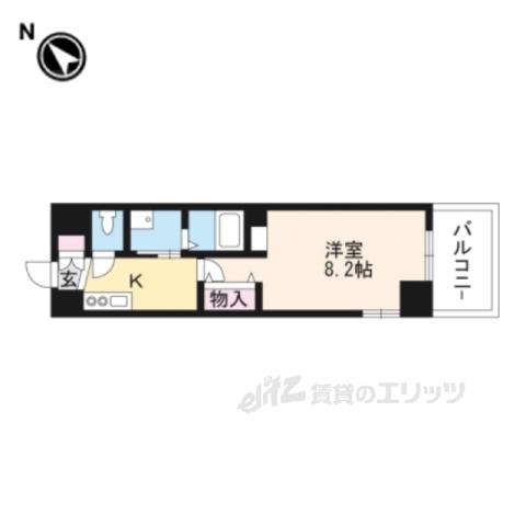 KDXレジデンス南草津(1K/8階)の間取り写真
