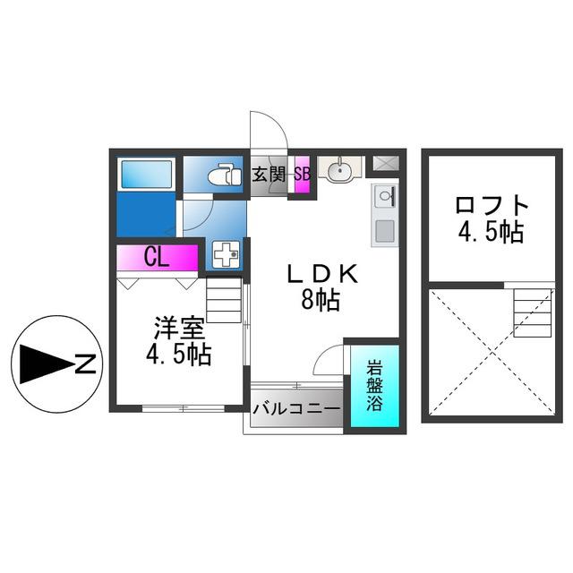 メゾンDEソレイユ(1LDK/2階)の間取り写真