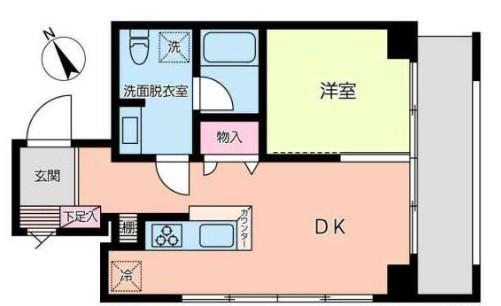 Y POINT(1LDK/4階)の間取り写真