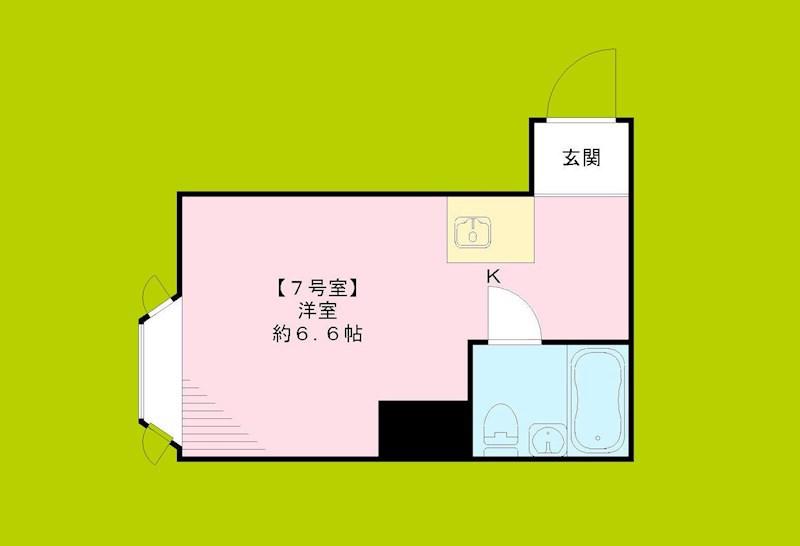 ファンターナ上本町(ワンルーム/6階)の間取り写真