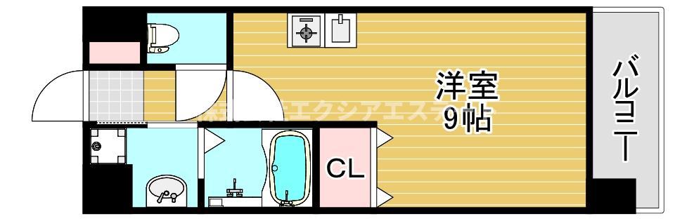 エクセレント上新15(ワンルーム/4階)の間取り写真
