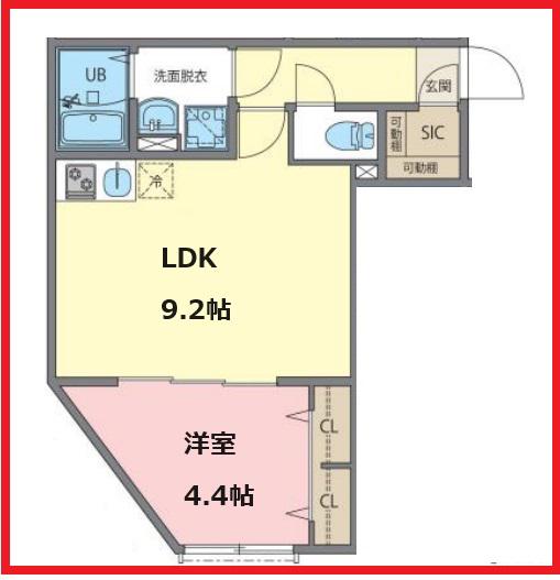 ゼンマチヤ(1LDK/1階)の間取り写真