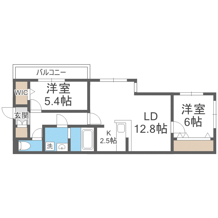 THE MODERN 伏見(2LDK/5階)の間取り写真