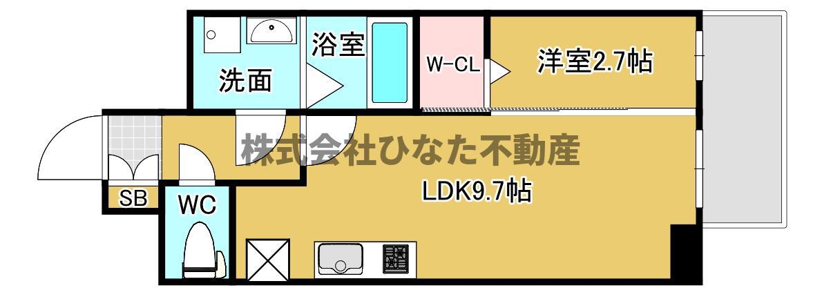 アプリーレ西本町(1LDK/4階)の間取り写真