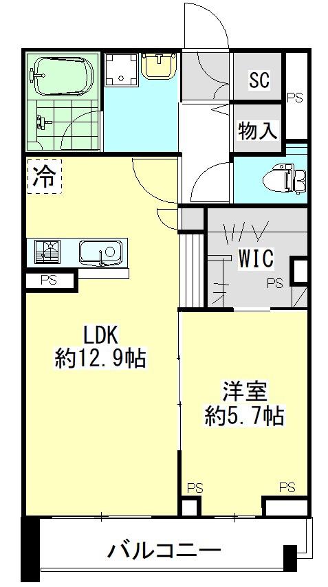 ガーデンフィール八番館(1LDK/3階)の間取り写真