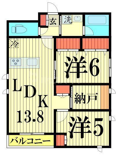 メゾンドイルリッシュ (2SLDK/1階)の間取り写真