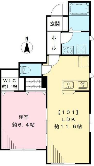 SORAJU I ソラージュワン(1LDK/1階)の間取り写真
