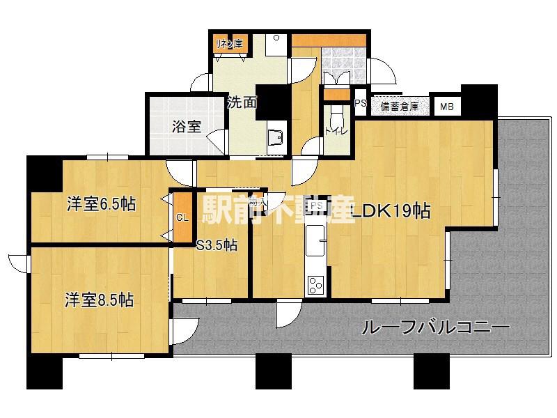 THE TEN GOOD 祖原II(2SLDK/6階)の間取り写真