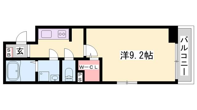 ルミエール・メゾンII(1K/1階)の間取り写真