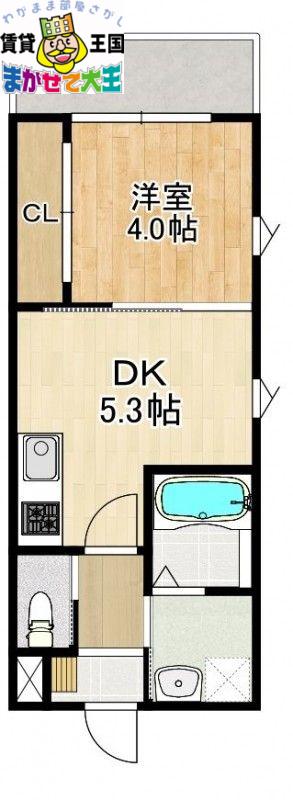 MODERN PALAZZO出雲(1DK/3階)の間取り写真
