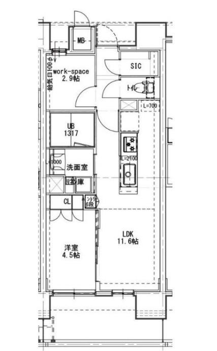 富士林プラザ15番館(1LDK/8階)の間取り写真