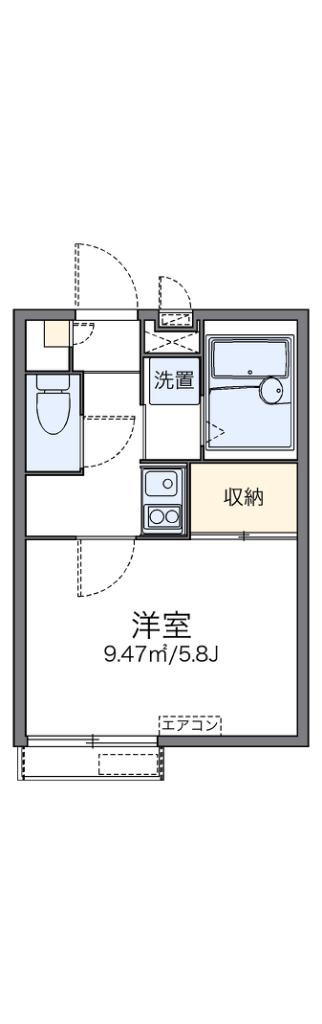 レオパレスハーモニー(1K/1階)の間取り写真