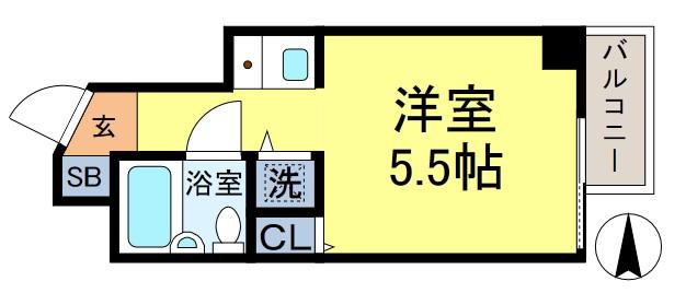 エスポワール新小岩(1K/8階)の間取り写真