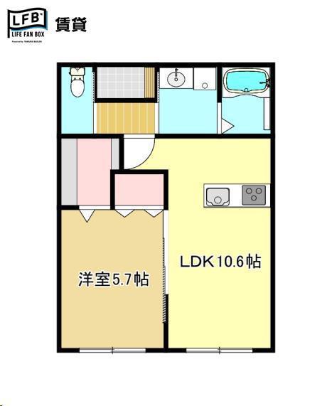 S.C.テラス(1LDK/1階)の間取り写真