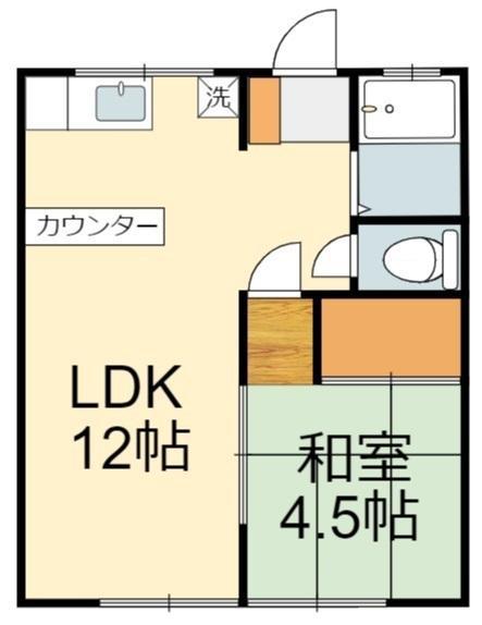 リヴェール大久保(1LDK/1階)の間取り写真