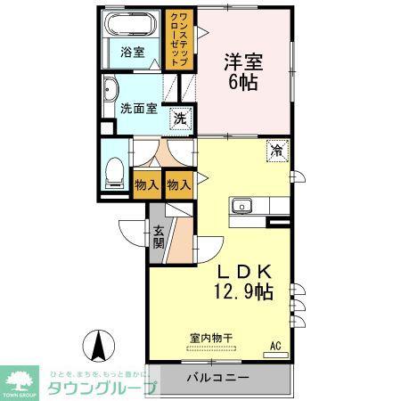サンクリア蒼(1LDK/1階)の間取り写真