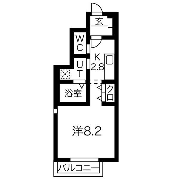 ARMANDあすと長町(1K/1階)の間取り写真
