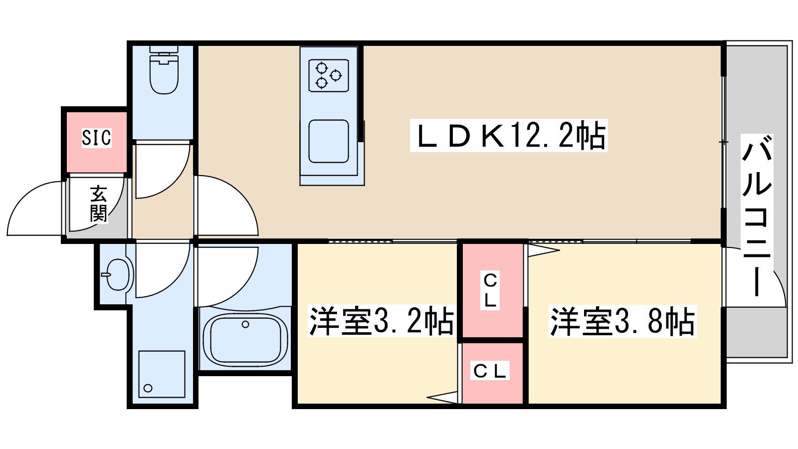 スプランディッド大阪イースト(2LDK/9階)の間取り写真