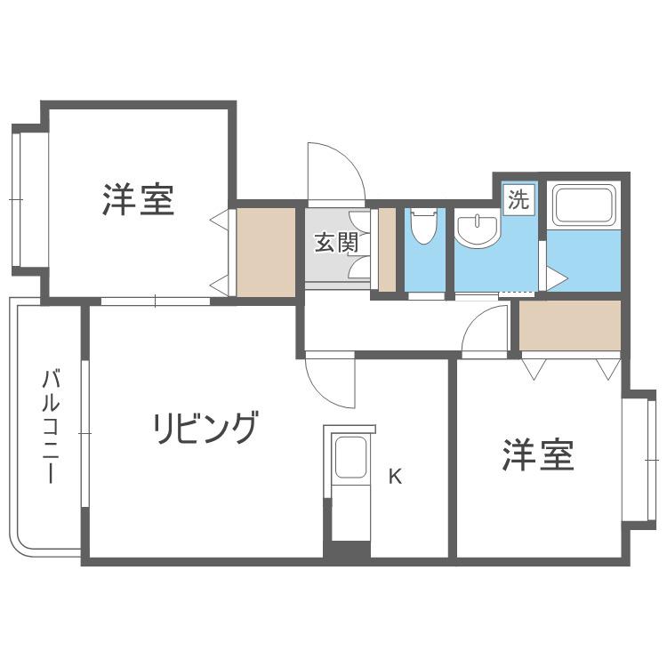 ノーヴァ32A(2LDK/2階)の間取り写真