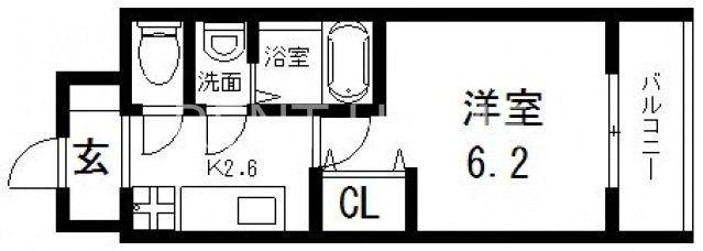 グランパシフィック今里南(1K/2階)の間取り写真
