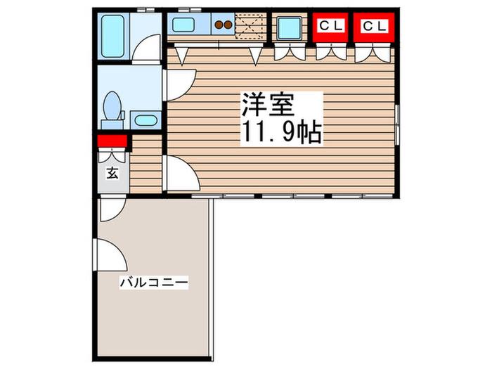 FLAT・Y(ワンルーム/3階)の間取り写真