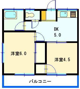第1井上ビル(2DK/3階)の間取り写真
